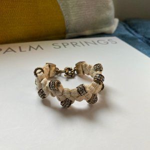 JCREW Cream Rope and Rhinestones Bracelet